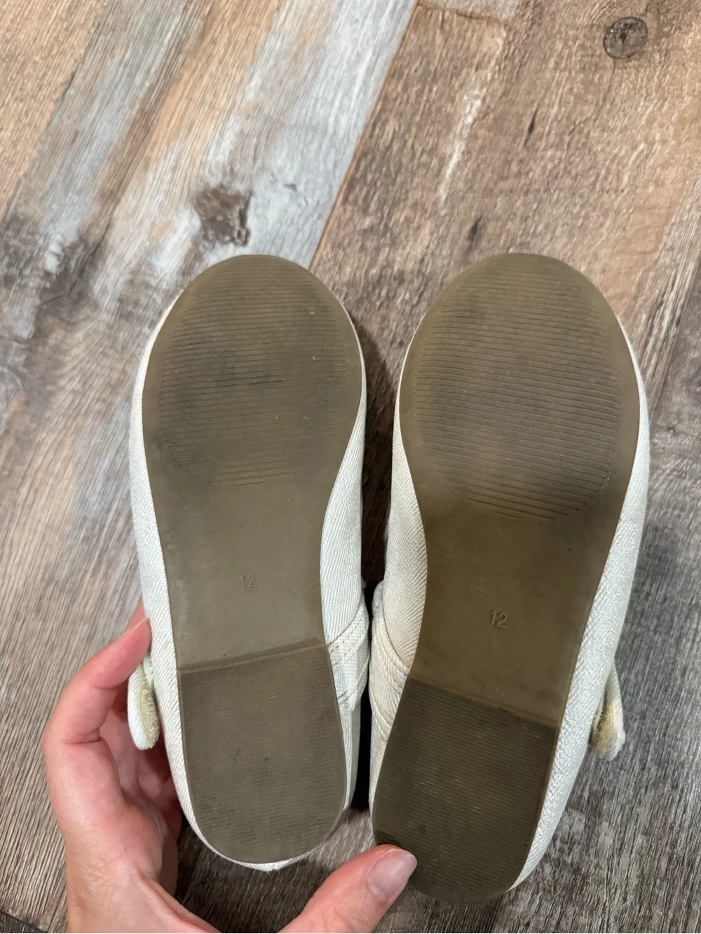 Nordstrom Toddler Girls Mary Jane Sparkle Flat Shoes – Silver/Ivory Size 12
